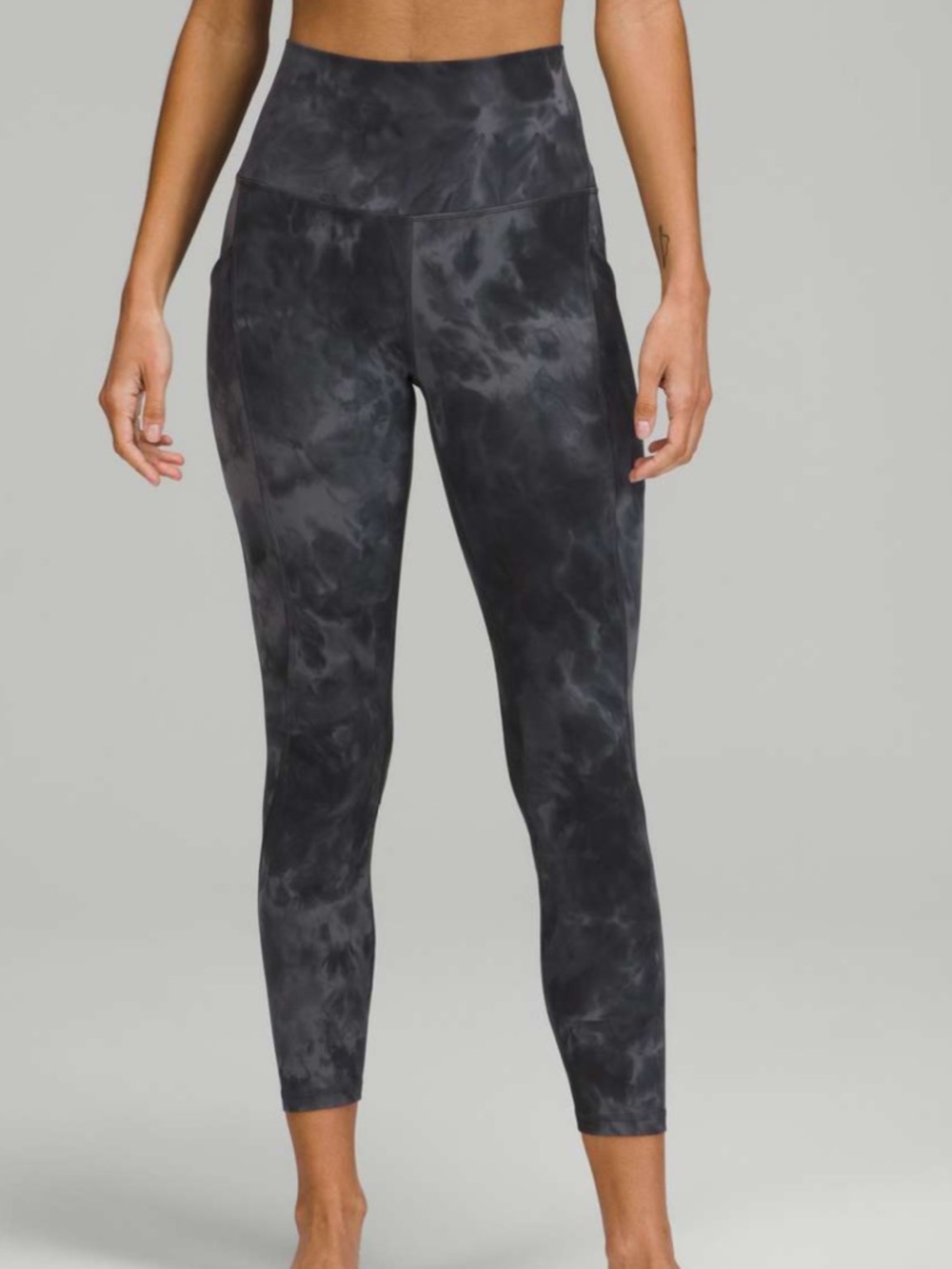 Lululemon Align High Rise Pant Pockets 25" Diamond Dye Pitch Grey Graphite Grey